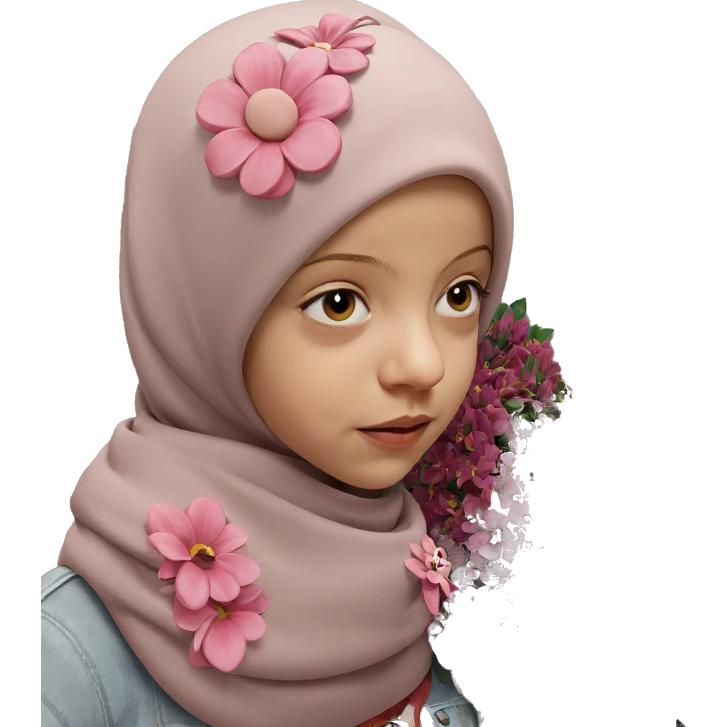 girl with flowers portrait emoji