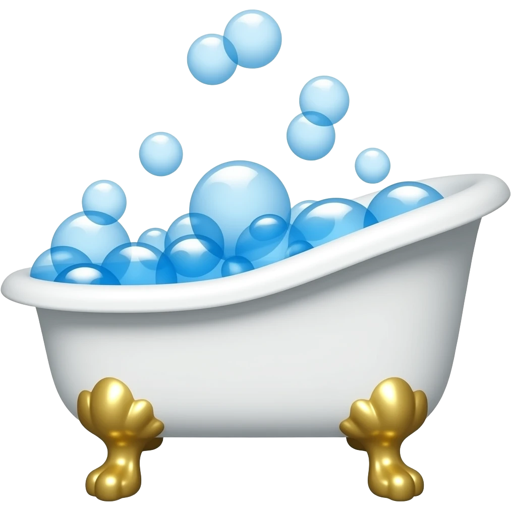 white bath with blue bubbles emoji