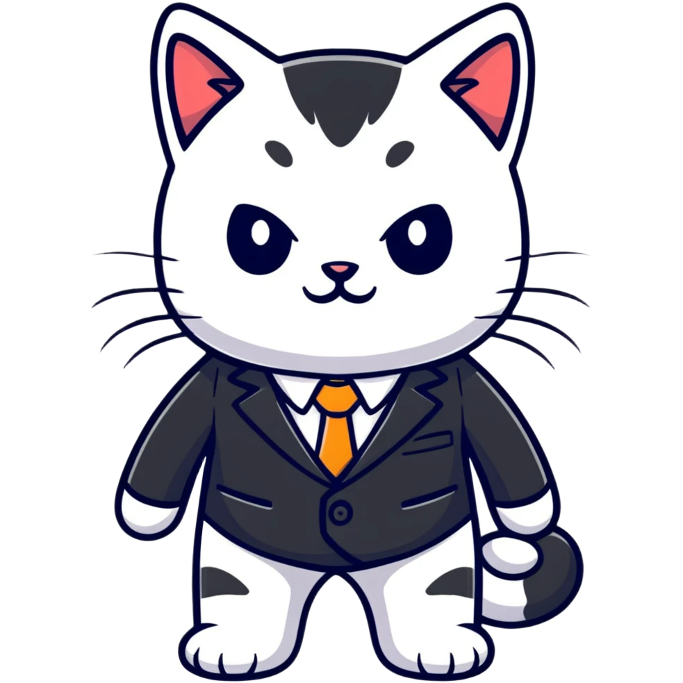 kitten in a suit emoji