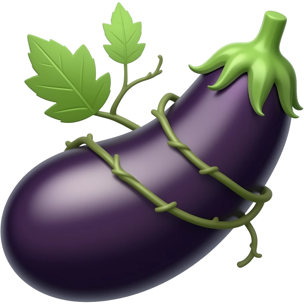 Erstelle ein Emoji von einer Aubergine mit Vainen emoji