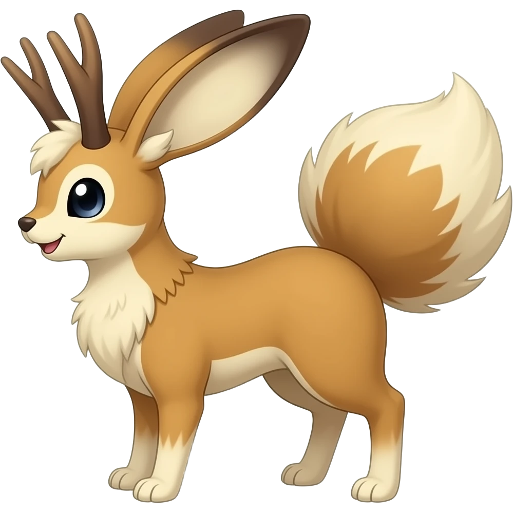 Trico-Buneary-Jackalope-fusion-hybrid-animal-creature with folded ears emoji