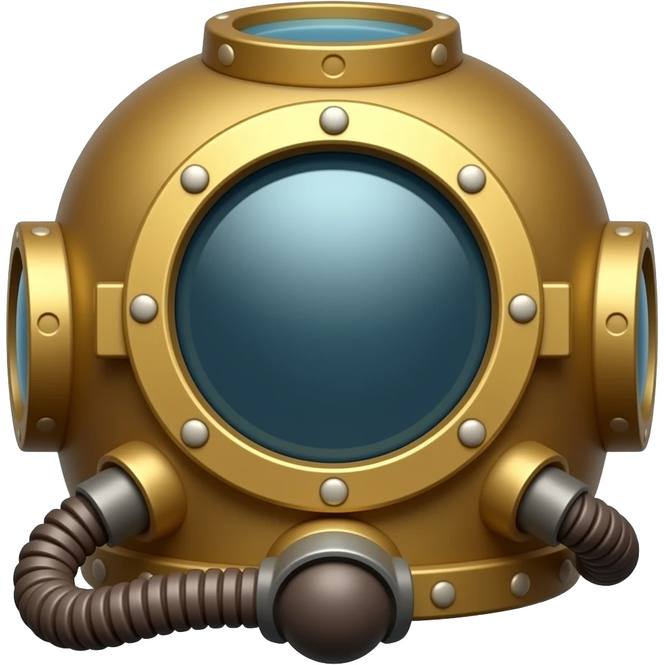 scuba diver old helmet emoji with one glass emoji