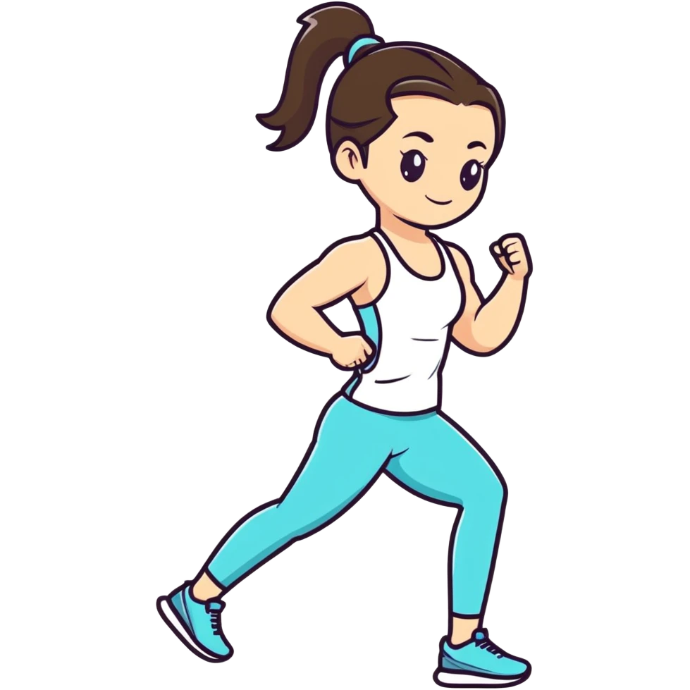 35 years brunette fitness girl pony tail  emoji
