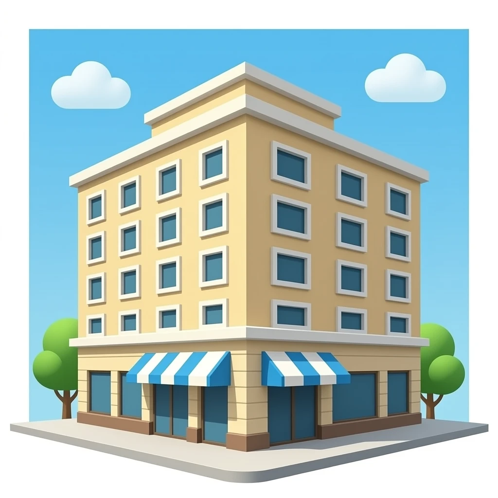 The corner building of the hotel emoji