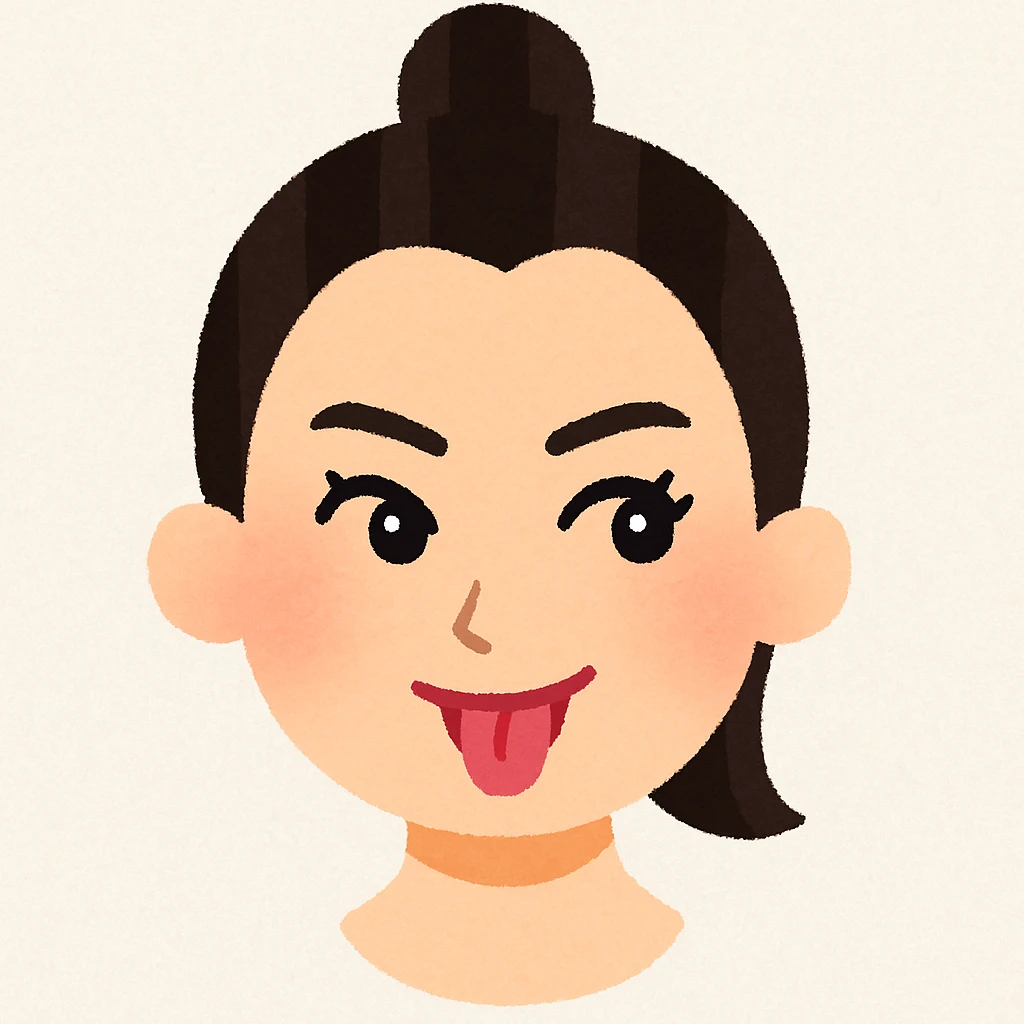Kendall Jenner's head in Irasutoya style, expressive face, clean lines, light background, playful look emoji