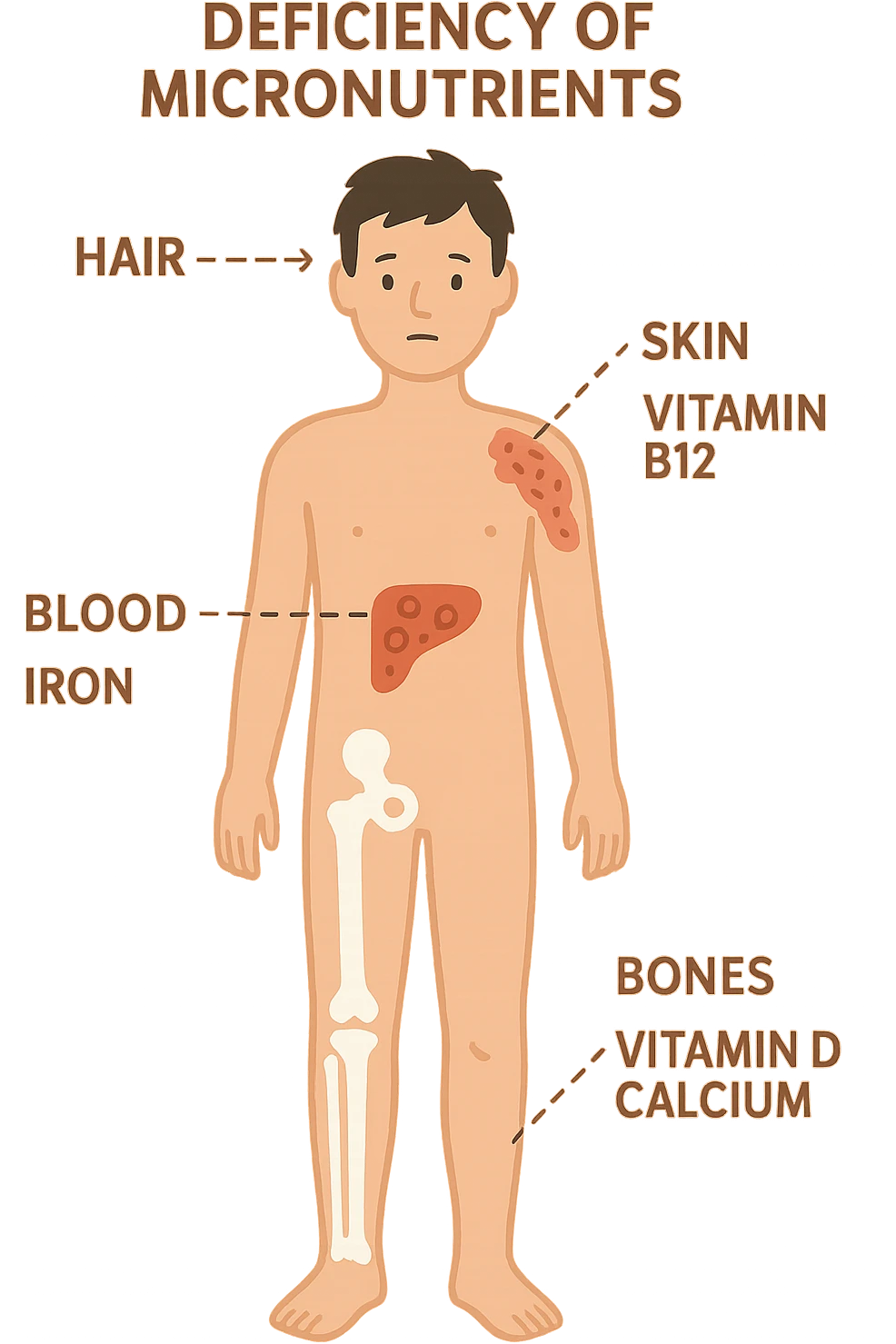 corpo umano in carenza di micronutrienti emoji