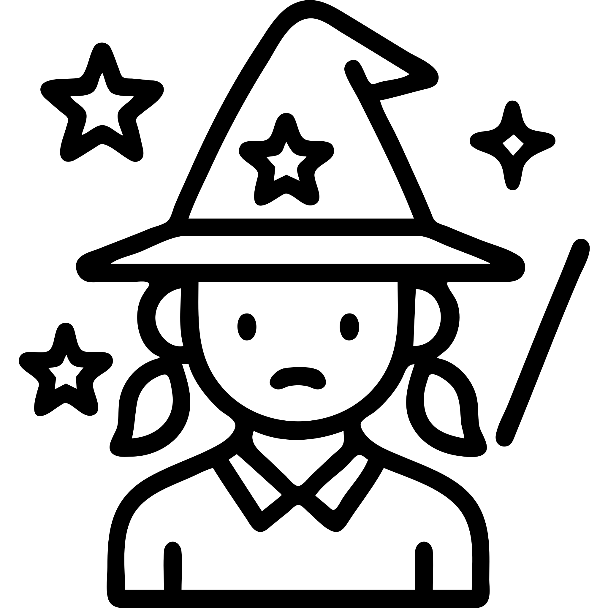 Add witchy details to this minimal outlined girly enforcer icon: a witch hat, stars, or a wand, keeping it clean and outlined with no background. emoji