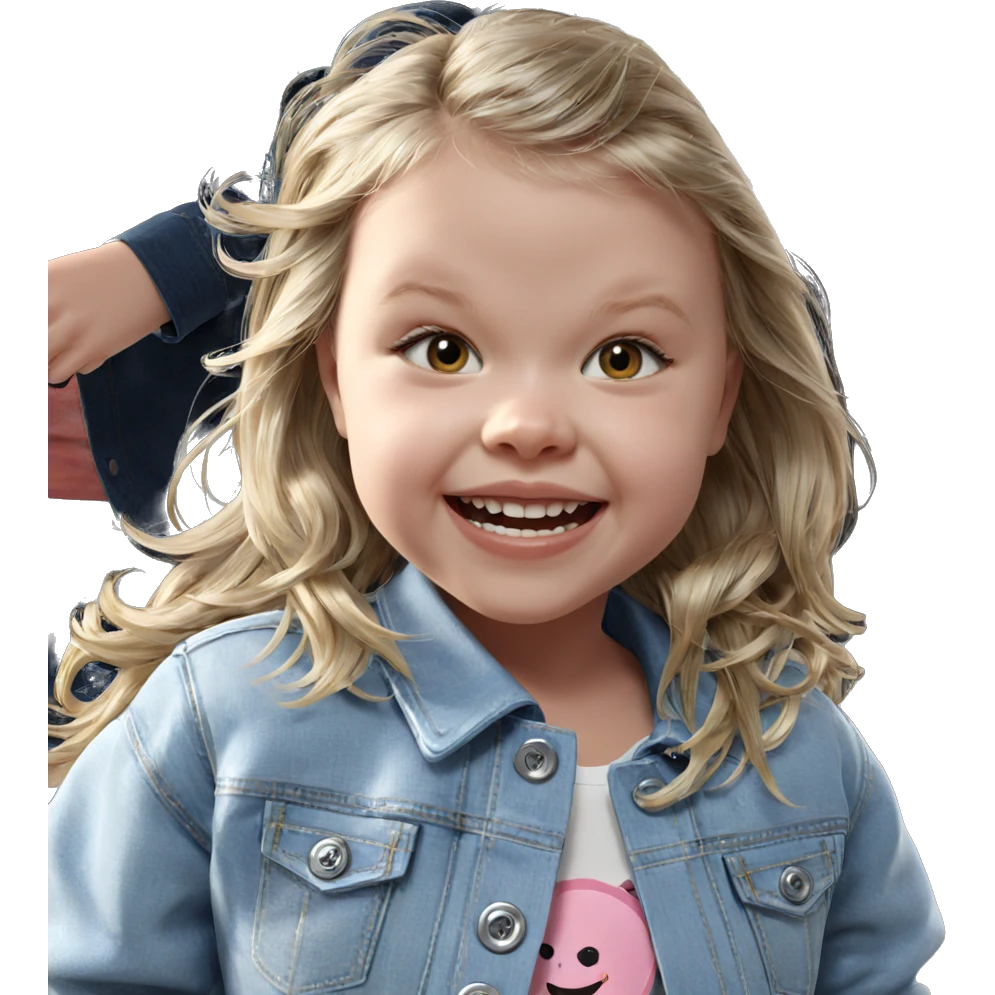 smiling girl in denim jacket emoji