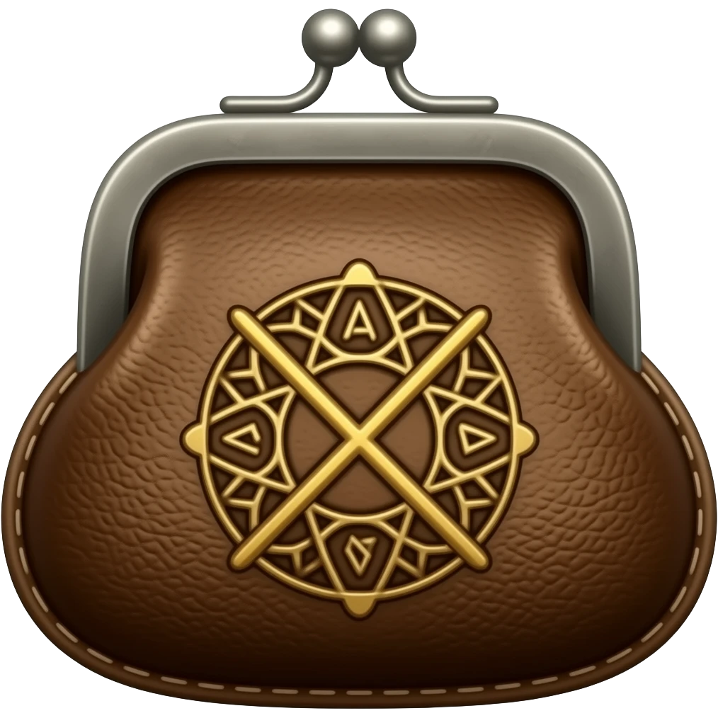 brown coin pouch in a Viking style emoji
