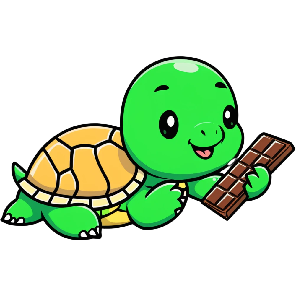 Turtle eating chocolate  emoji