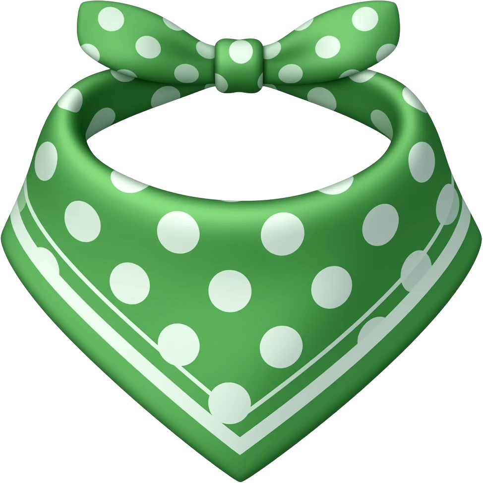 green polka dot handkerchief emoji