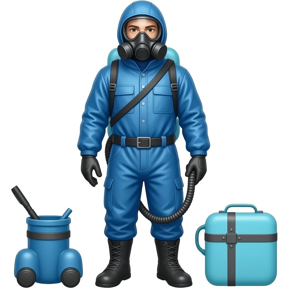 Blue Hazmat suit emoji