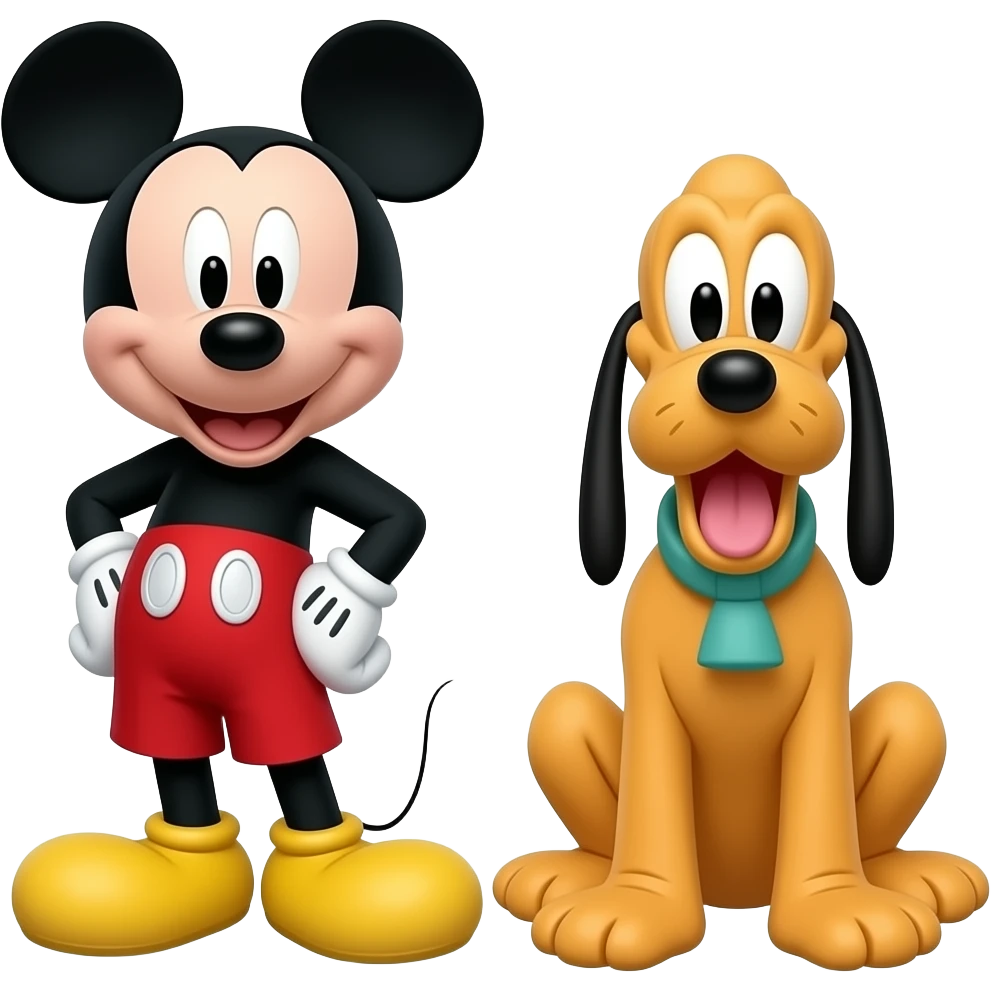 Mickey mouse full-body and Pluto Disney emoji