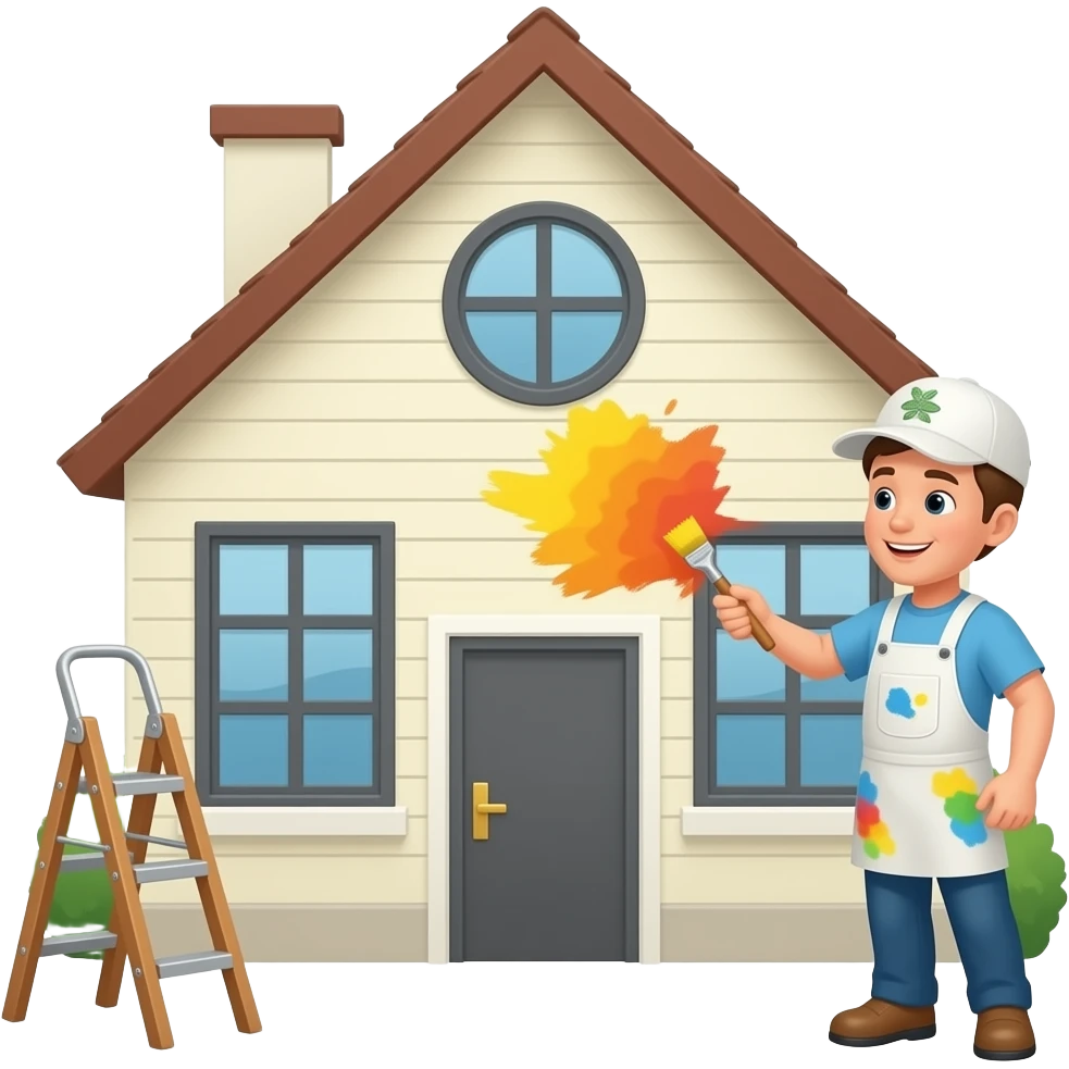 painters painting a house emoji