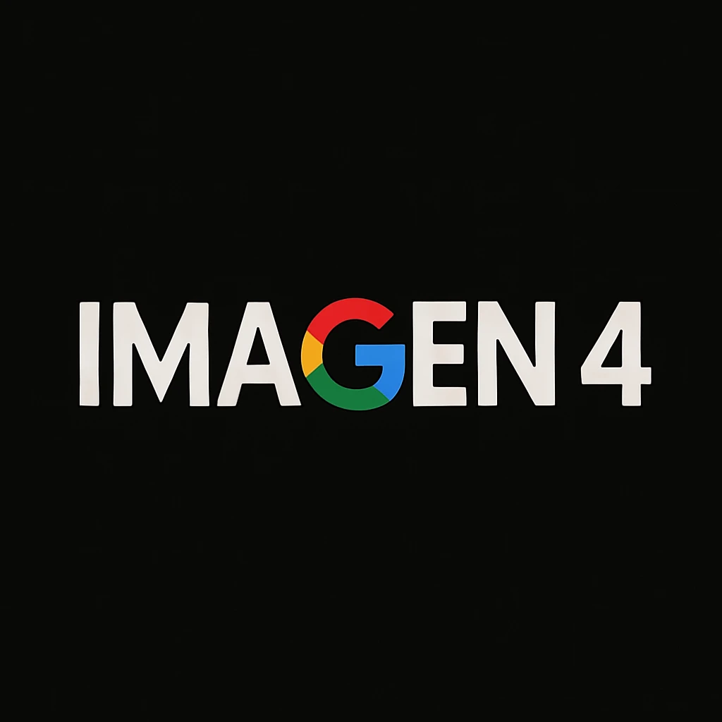 make golo of "IMAGEN 4" with googles G, black background emoji