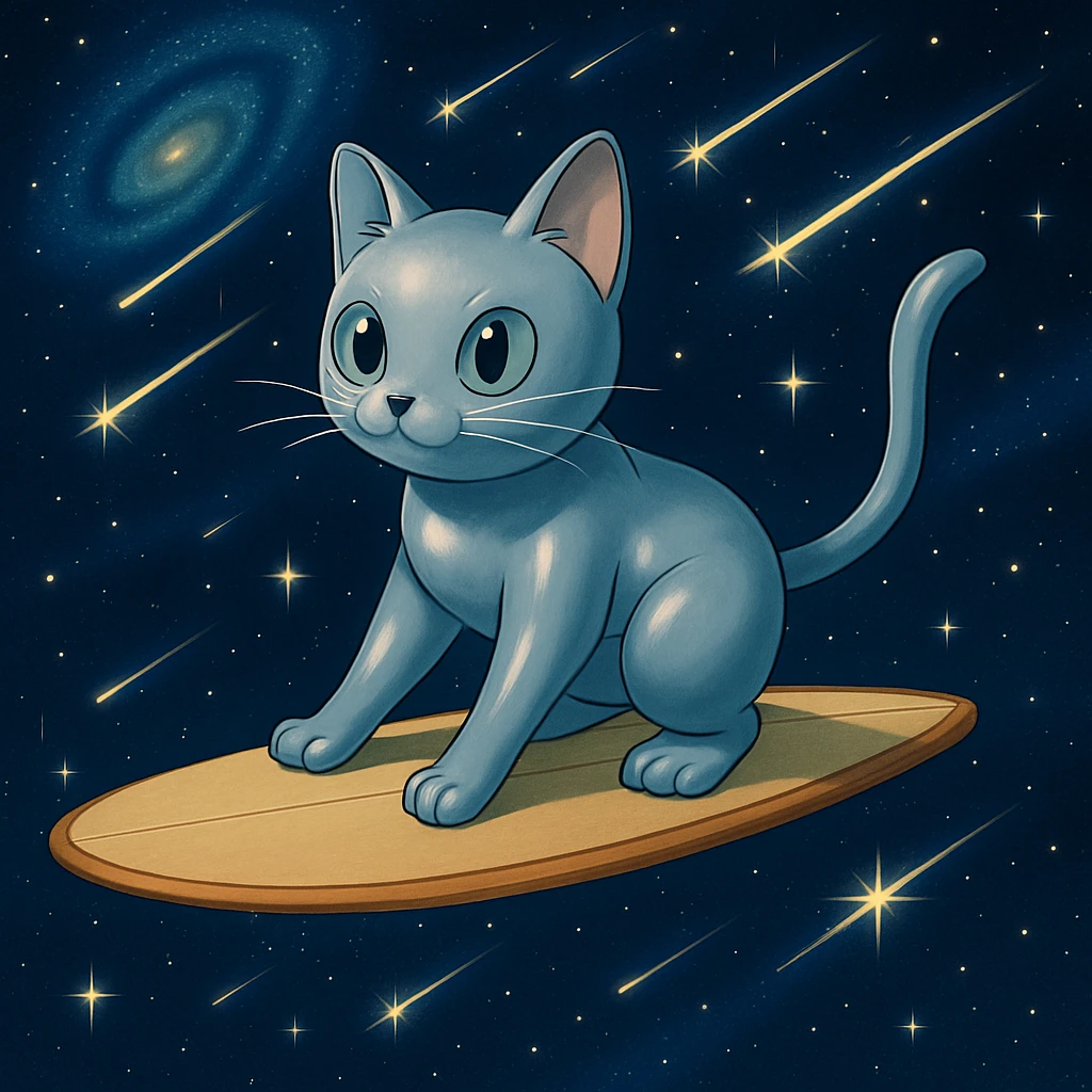 Add shooting stars to the background while keeping the anime style of the image. emoji