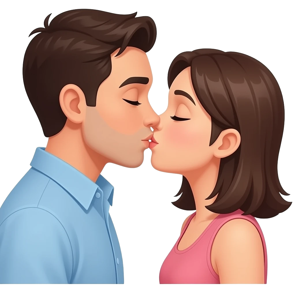 Couple kissing neck emoji