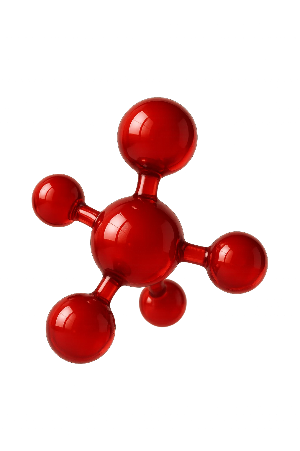 molecola chimica rossa, iperrealistico 4k, isolato su sfondo bianco, iperrealistico 4k, isolato su sfondo bianco emoji