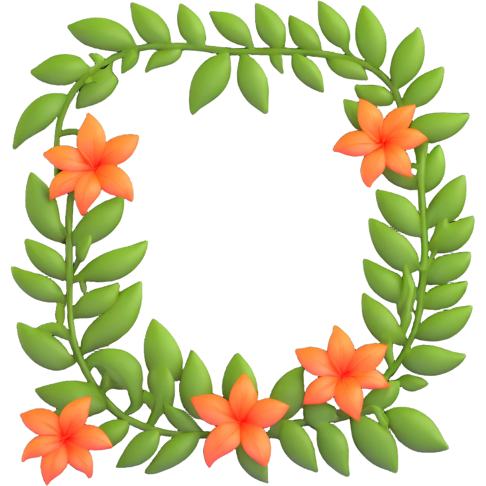 tropical vines with leaves emoji