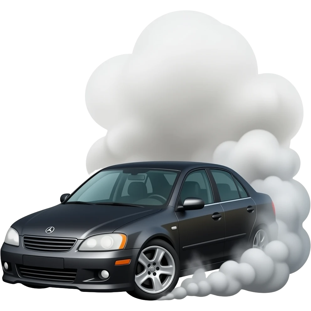 Drift black car making a smoke emoji