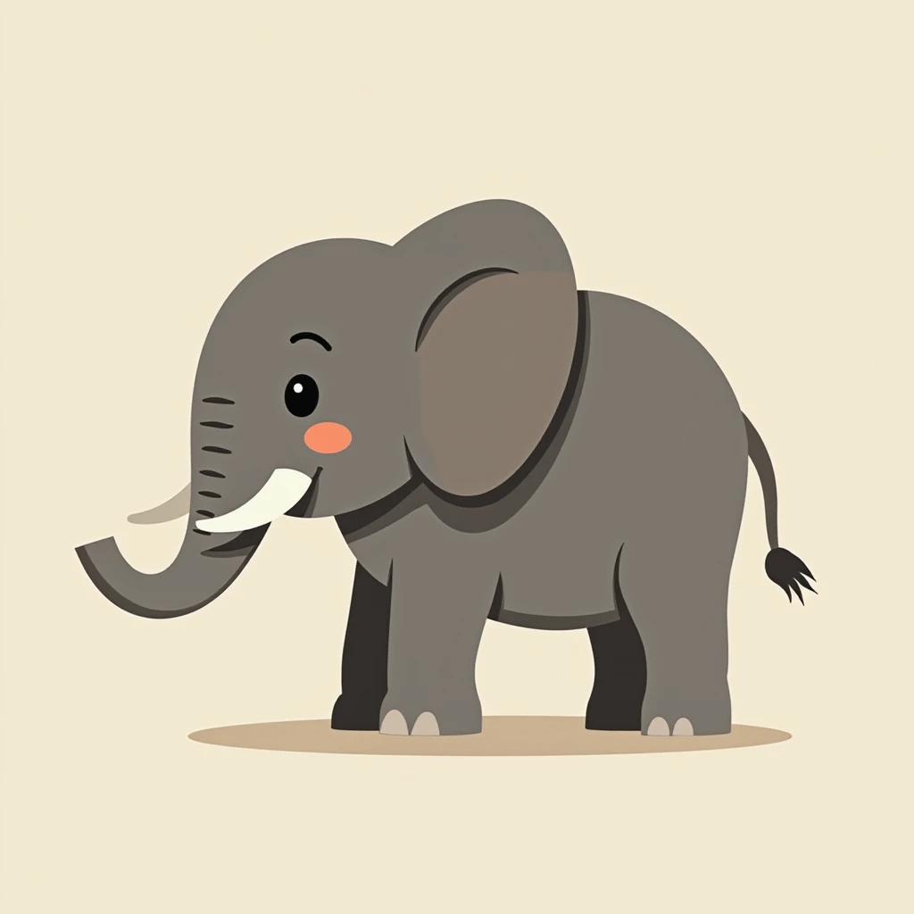 Flat design style elephant emoji