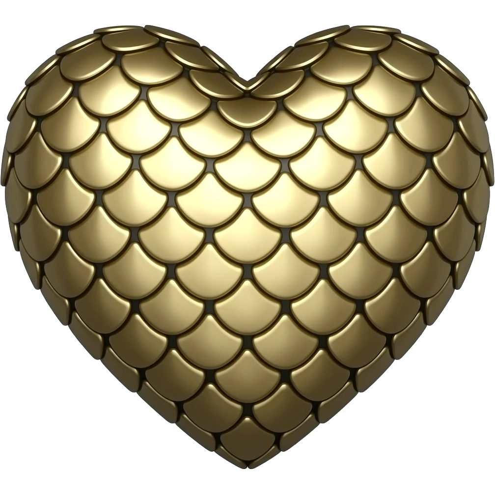 gold and silver dragonscale heart emoji