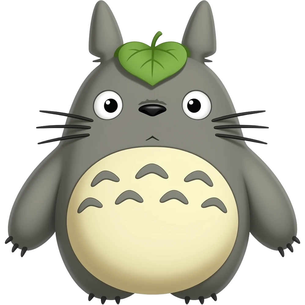 a lil cuter my neighbour totoro with a leaf on top emoji