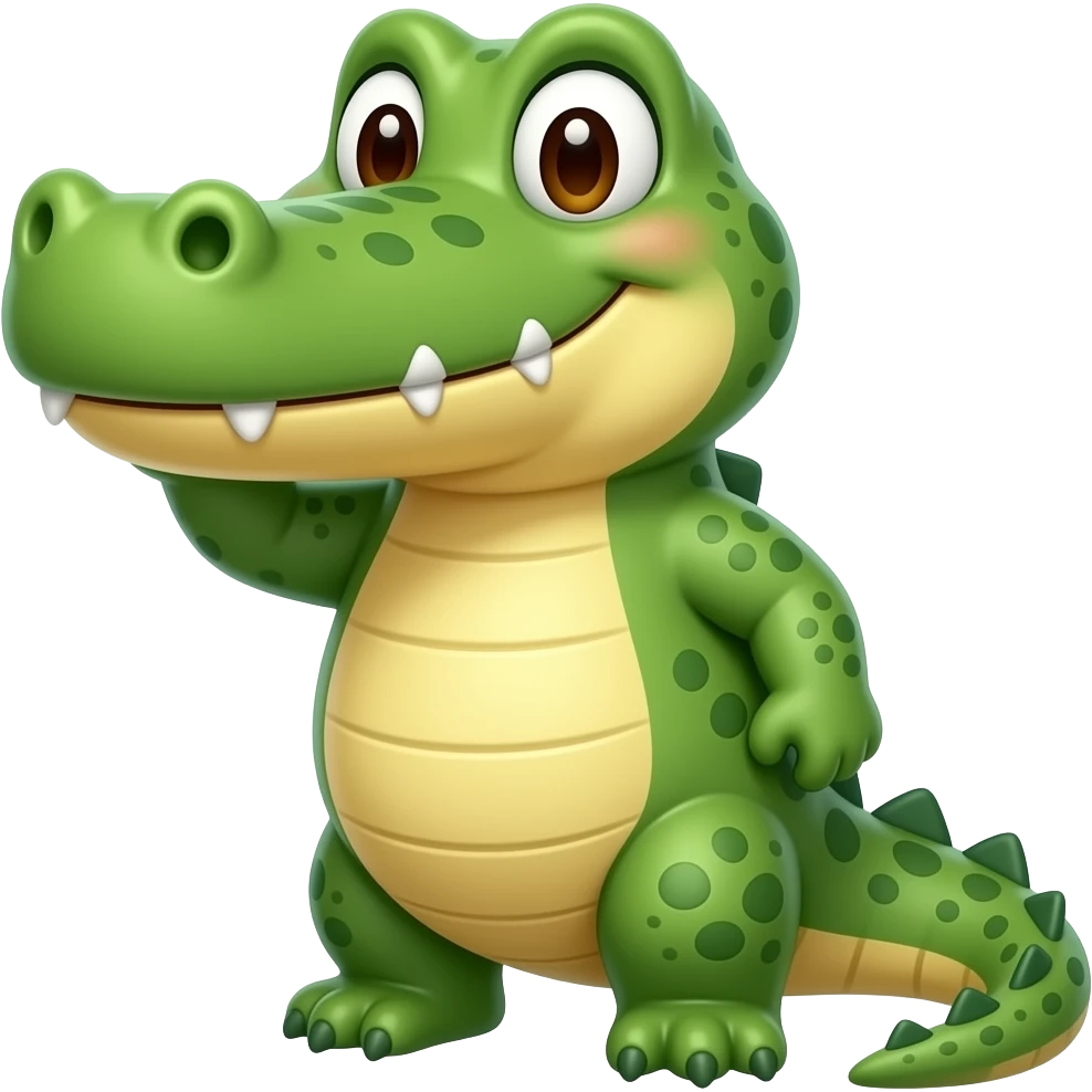cute crocodile saluting emoji
