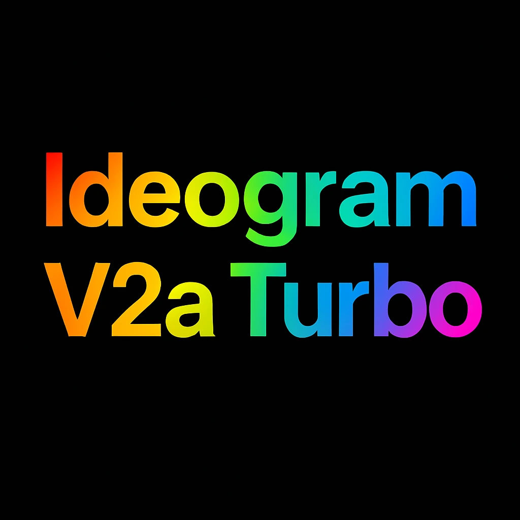 make a colorful text of "Ideogram V2a Turbo", black background emoji