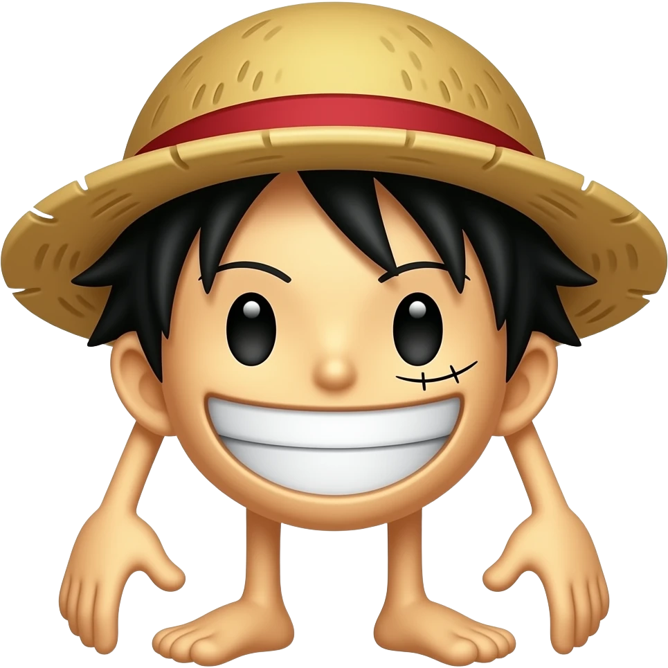 Luffy emojis  with lengthy hands and legs emoji