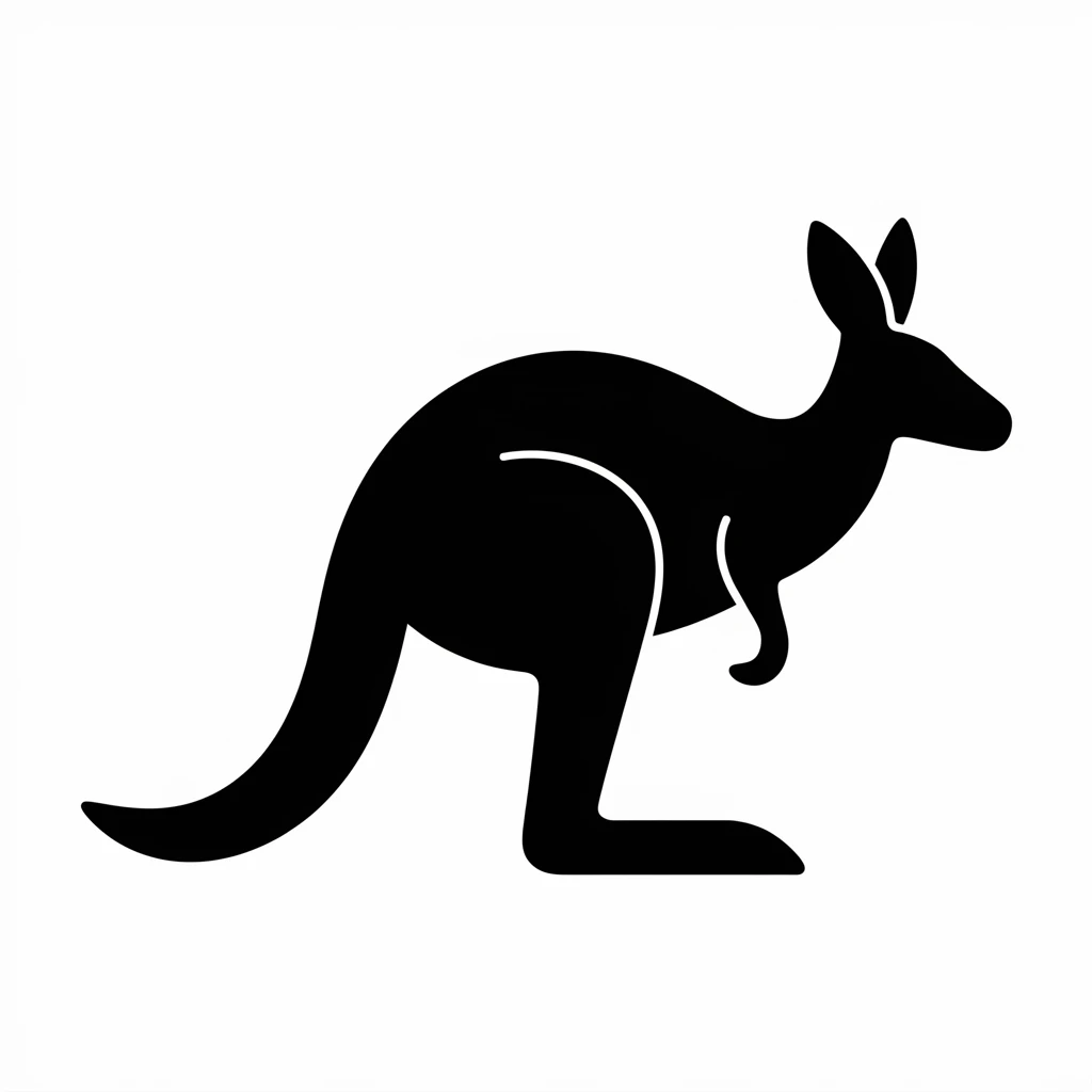 Kangaroo icon black silhouette emoji