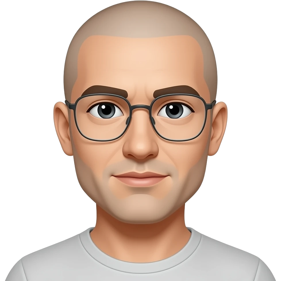 homem de cabelo raspado emoji