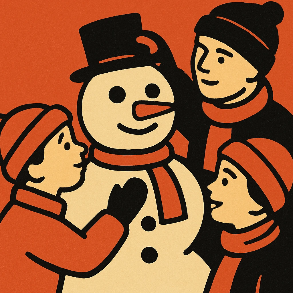 people making a snowman emoji