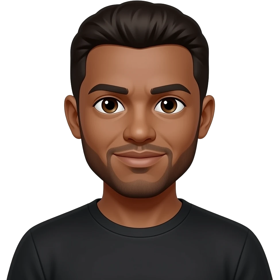 Face is all brown and back is black emoji