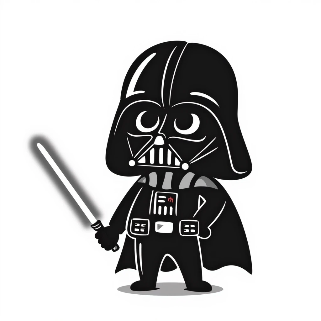 Darth Vader hand-drawn black doodle style emoji