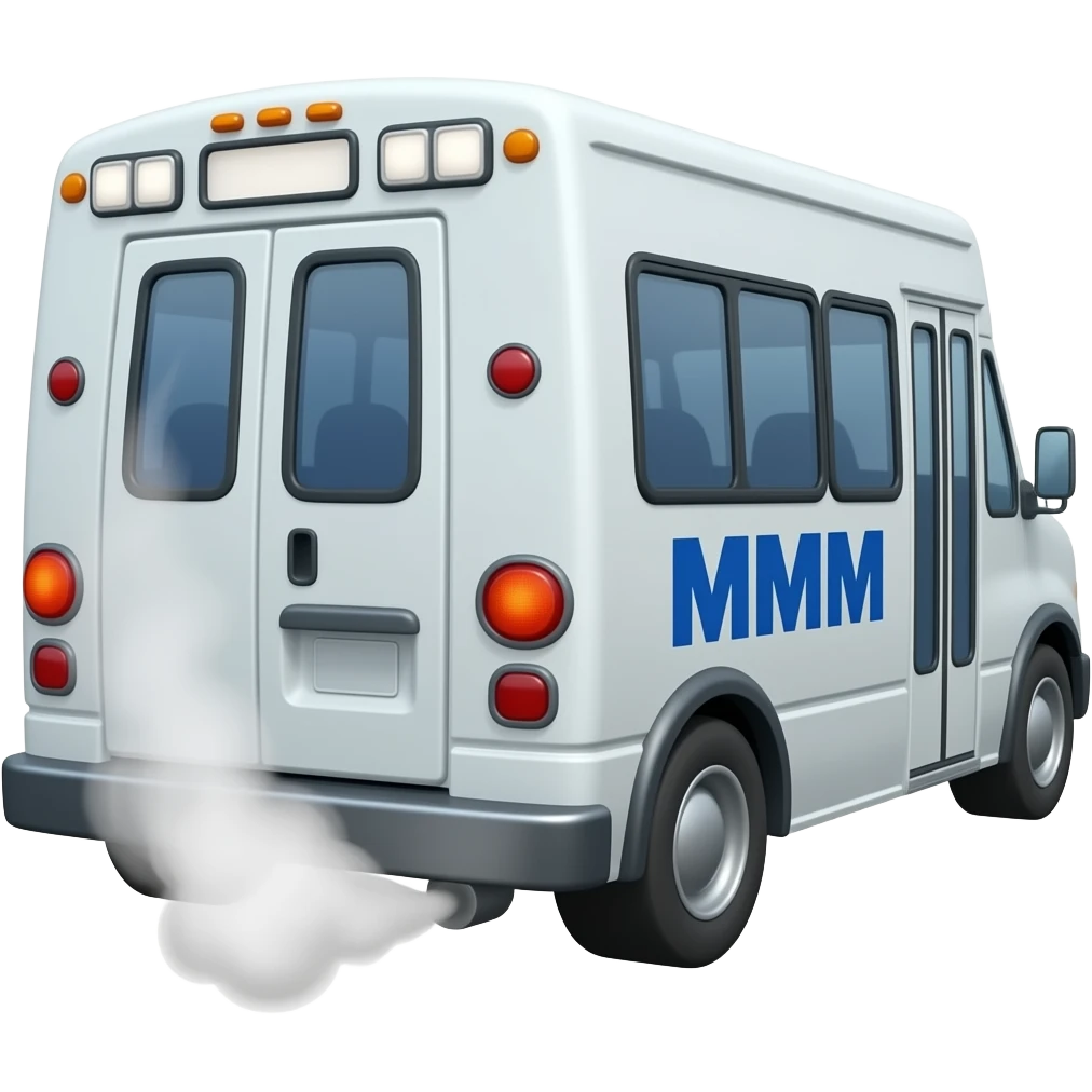 It's a Dental bus with smoke coming out of the back and it has a Mission Mobile Medical sign logo on the side that says MMM emoji