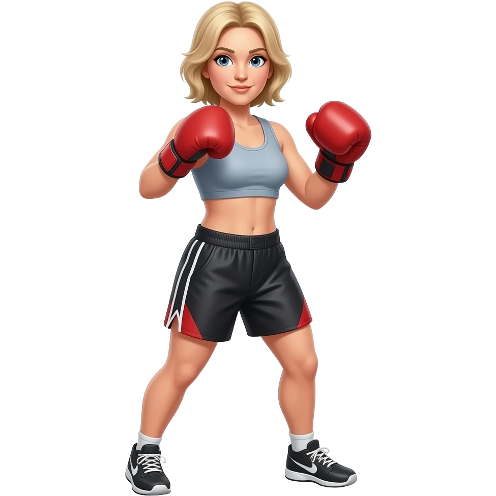50 year old med blonde hair woman Kickboxing emoji