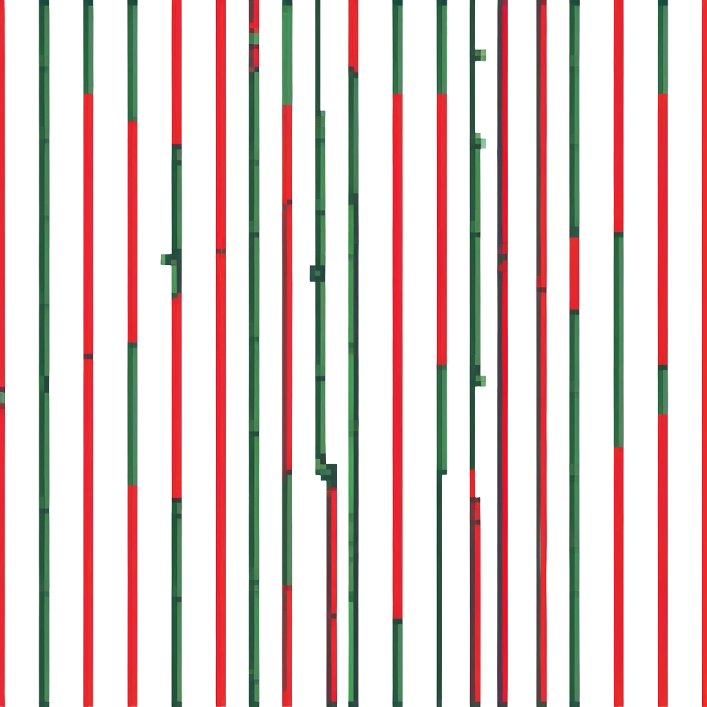 pixel art candlestick pattern, simple and clear, green and red bars emoji