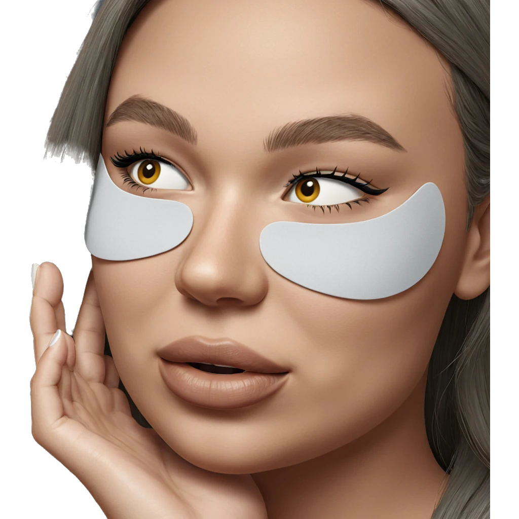 masked girl portrait gray backdrop emoji
