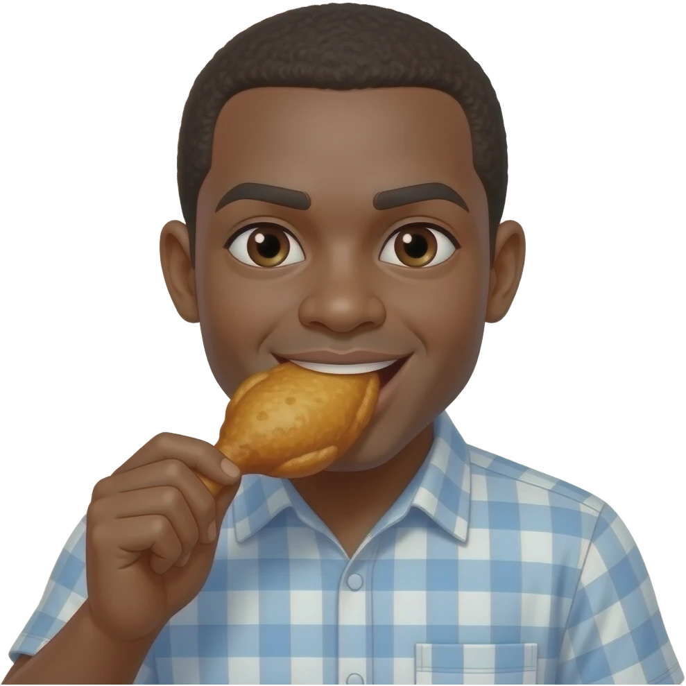 Black guy eating fried chicken emoji