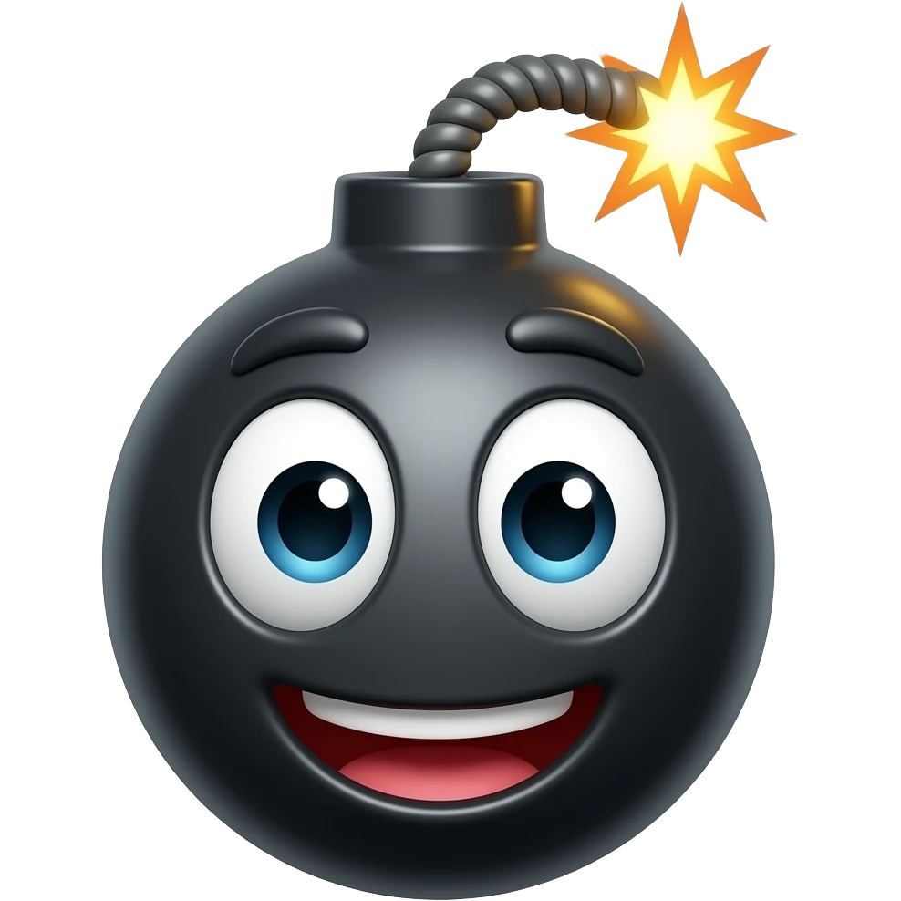 3d cartoon bomb emoji