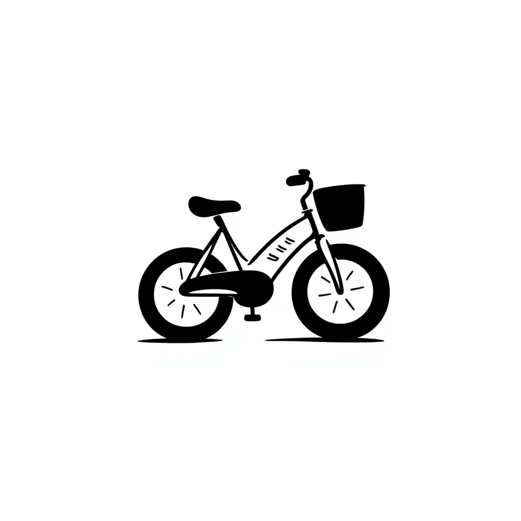 hand-drawn bicycle with basket emoji