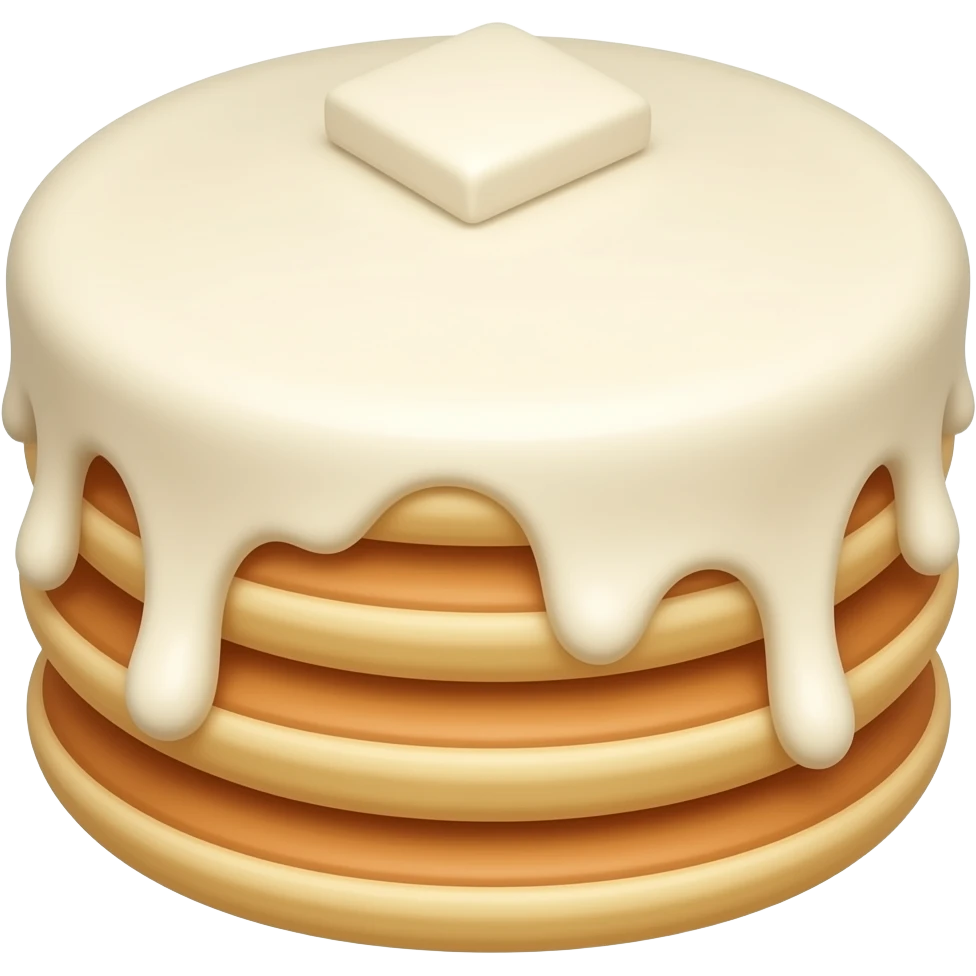 White chocolate fully dipped pancakes emoji