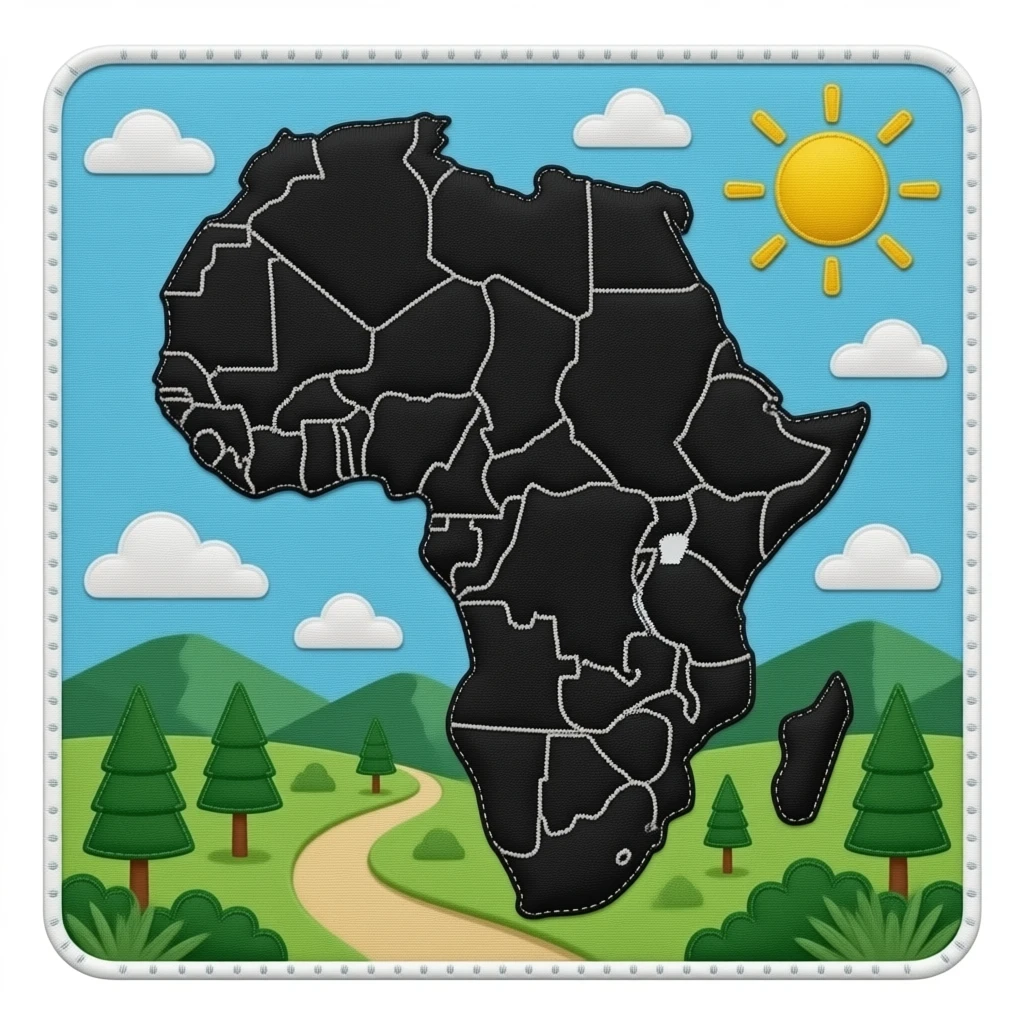 Stitch black Africa map emoji