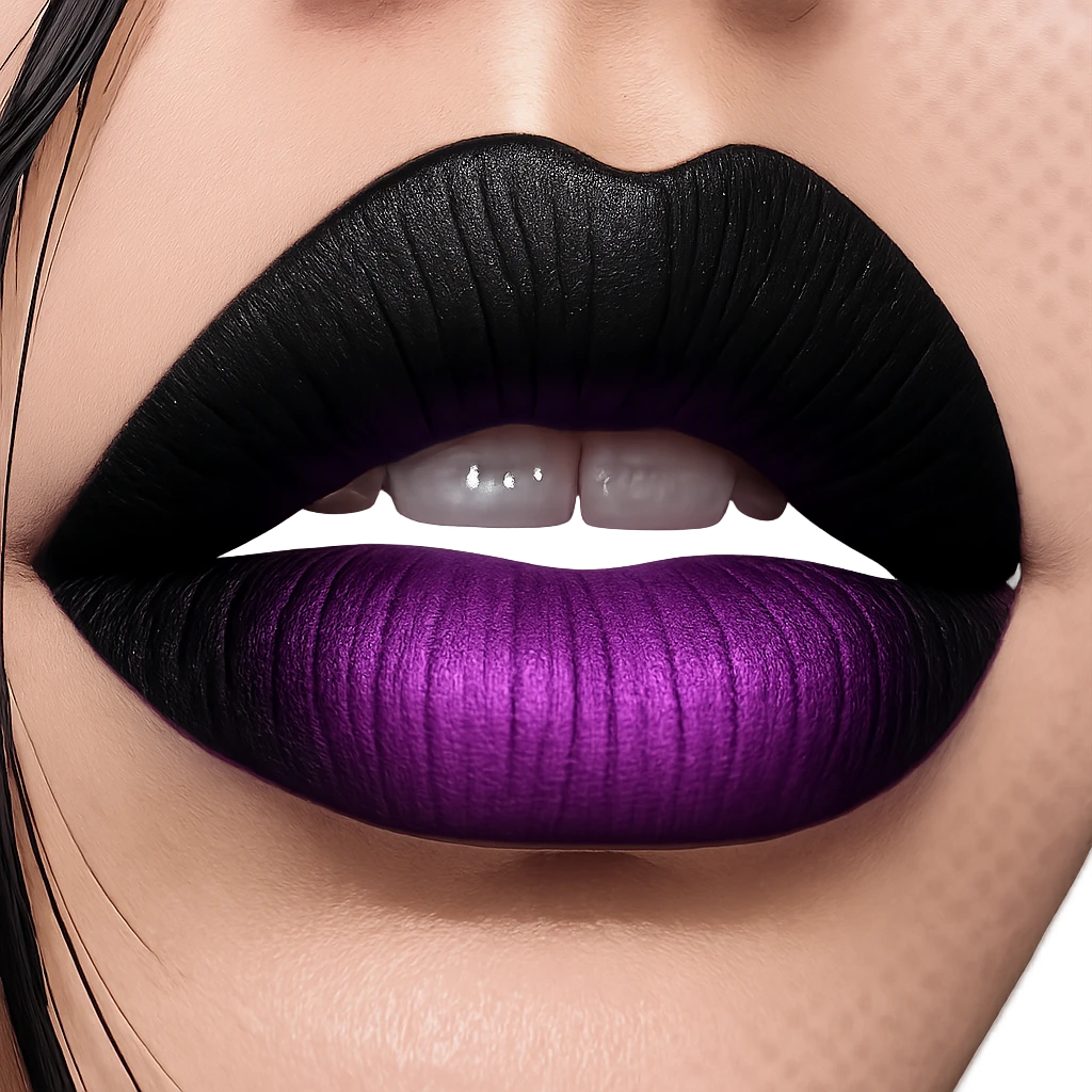emo style black and purple lipstick emoji