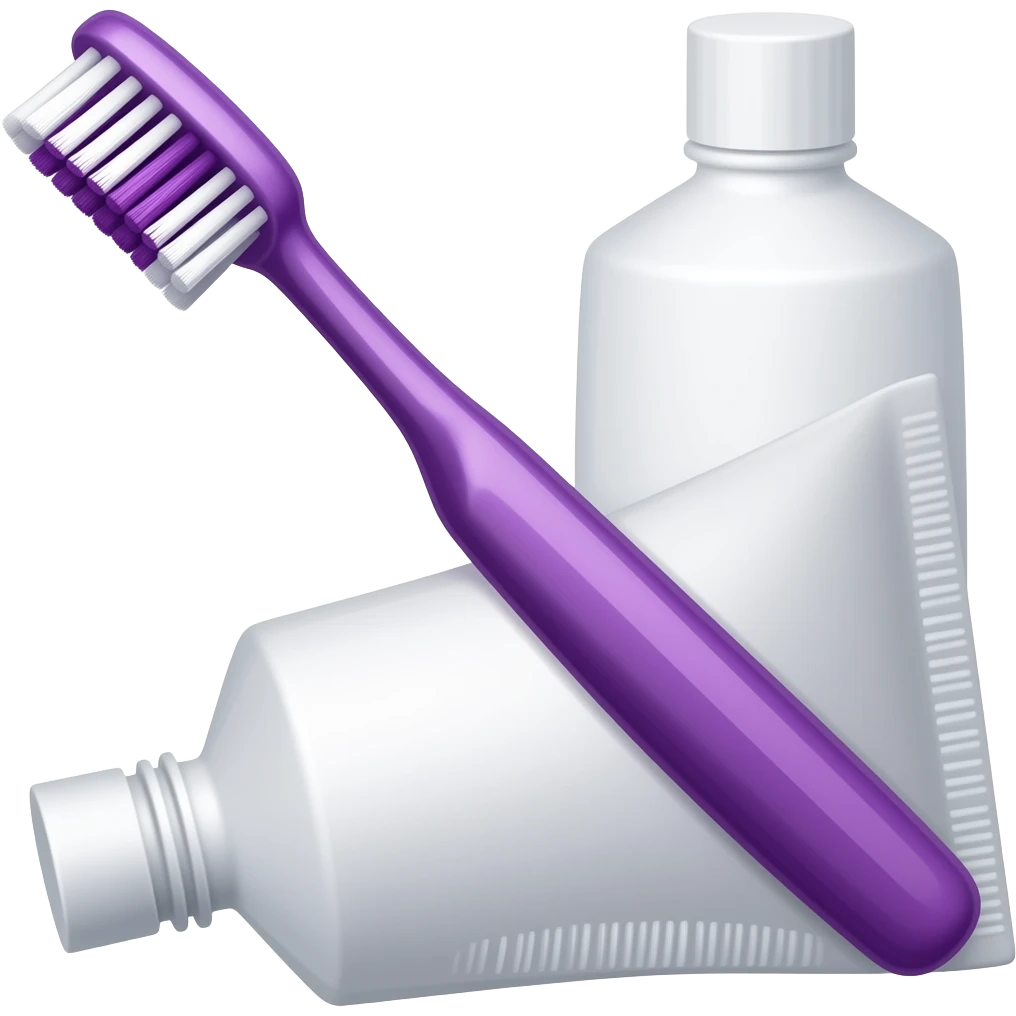 Dark Purple Toothbrush and dark purple toothpaste emoji