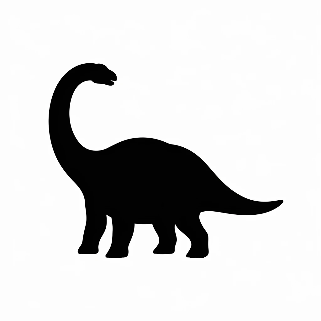 Brachiosaurus icon black silhouette emoji