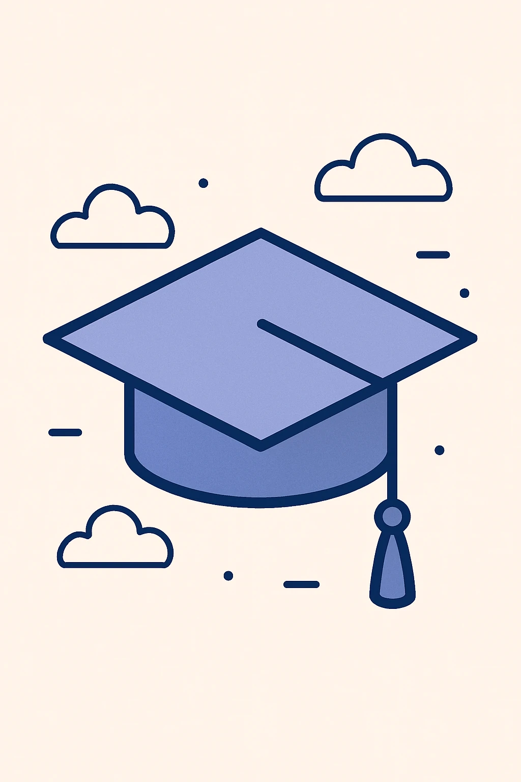 a graduation cap representing academia, clean and modern style emoji