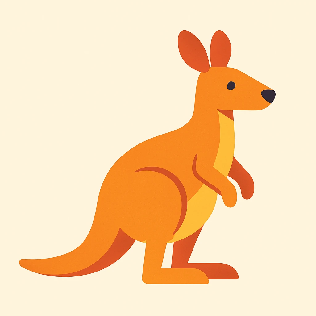 Flat design style kangaroo emoji