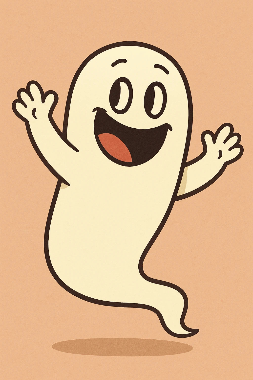 bright and cheerful ghost character cartoon style emoji